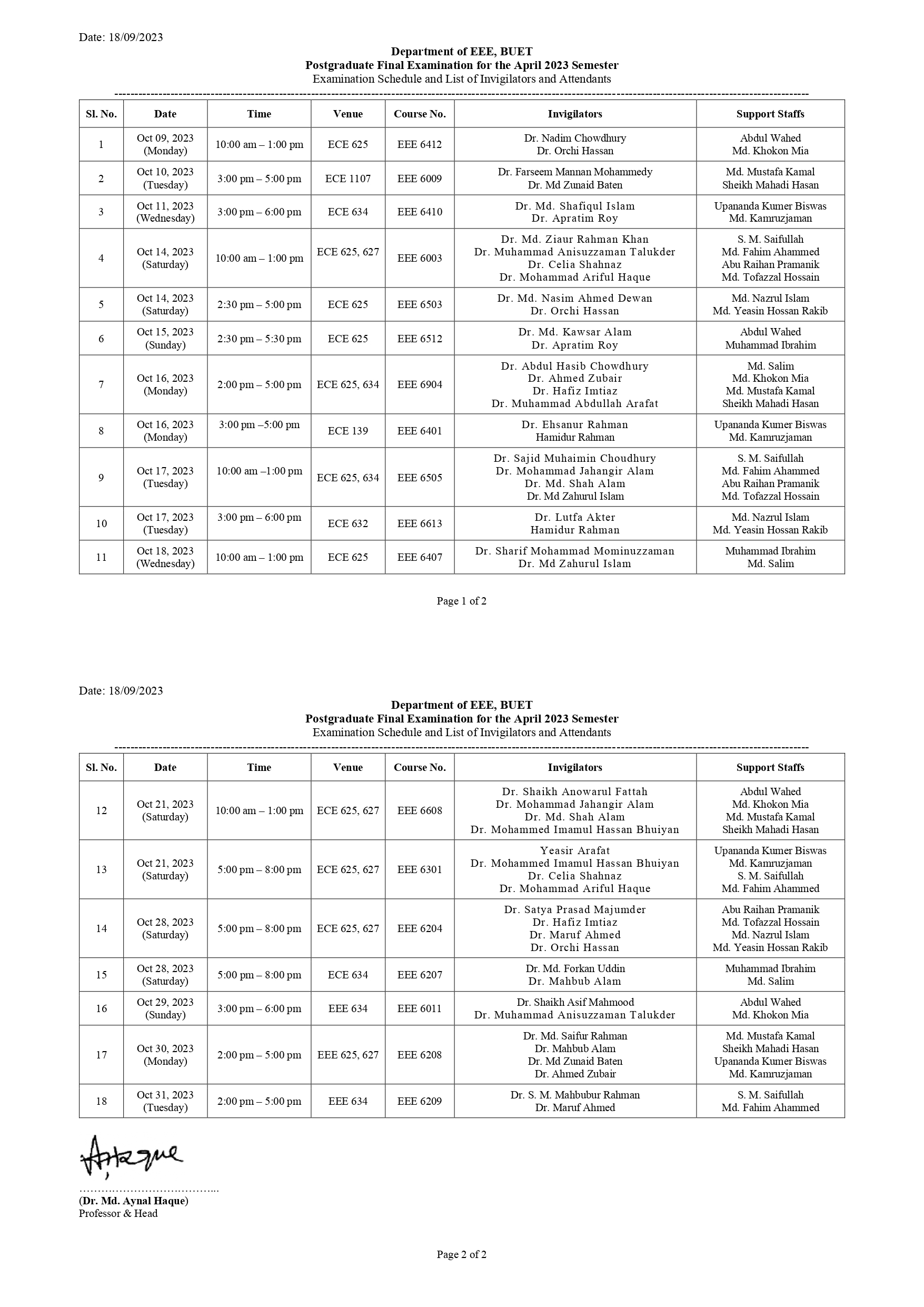 PG Exam Routine